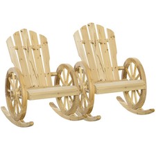 Rustic 2 Seater Wooden Rocking