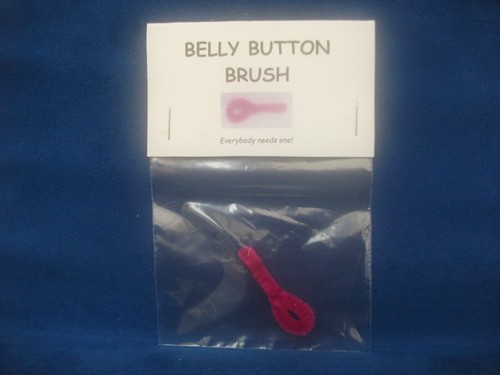 Belly button brush novelty - button,