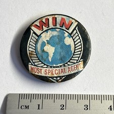 RUSTY Kelloggs Collectible pin badge WIN Most Special Agent Joe 90 ATV 1968