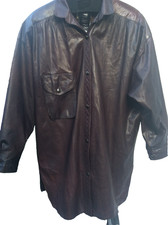 Maxfield Parrish London Women’s Leather Shirt Jacket Brown Genuine Soft Vintage