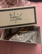 Sergio Todzi Size 3 Leopard Print Heels Ankle Strap