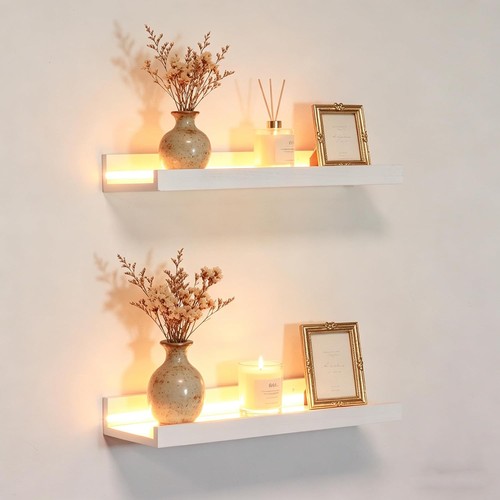 White floating shelves wall - white,