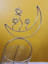 Vintage 90s Metal Wire Moon Stars CD Rack Holder Storage 25 CDs