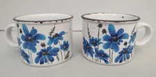 PAIR of Midwinter Stonehenge Spring coffee cups 1970s