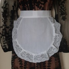 White cotton lace round apron
