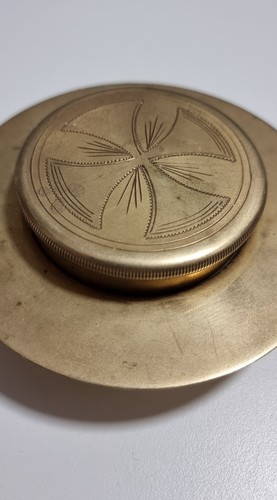 Vintage catholic paten - catholic, pyx
