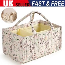 Beige Nappy Storage Caddy,Baby Diaper Caddy Organiser, Nursery Storage Basket