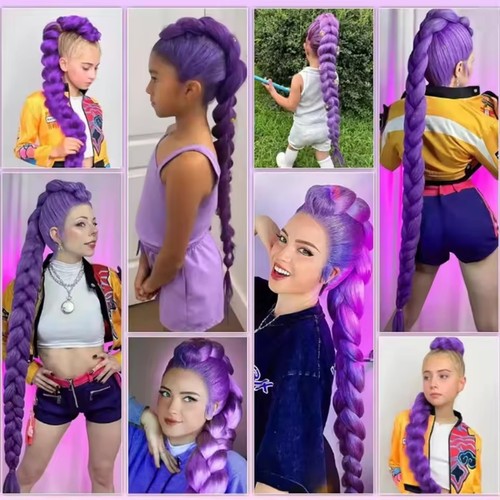 Rumi hair long purple braid - hair,