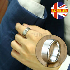 Size 7 (17mm) N - O Men Casual Punk Basic Stress Relief Spinner Fidget Ring Band