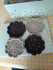 Set of 4 handmade wool crochet