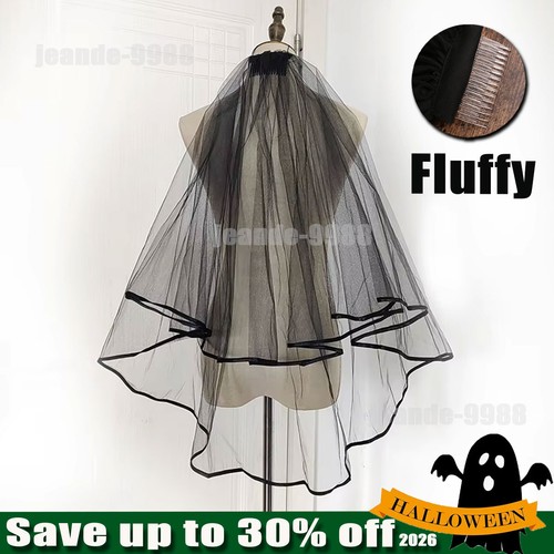 Black bridal veil sheer - bridal,