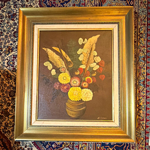 Linton signed framed floral - linton,