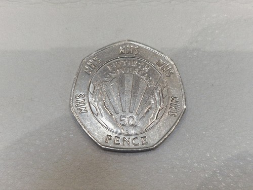 Nhs 50th anniversary 50p - nhs, coin