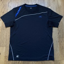 Li Ning Badminton Sport T Shirt Black size L 