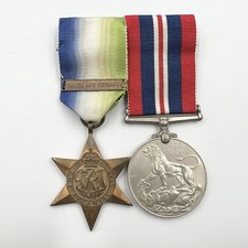 Genuine WW2 Atlantic Star Medal With France & Germany Clasp & War Medal