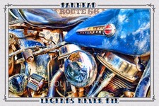 HARLEY DAVIDSON MOTORCYCLE PANHEAD OLD SCHOOL ROUTE 66 STURGIS BIKER ART PRINT