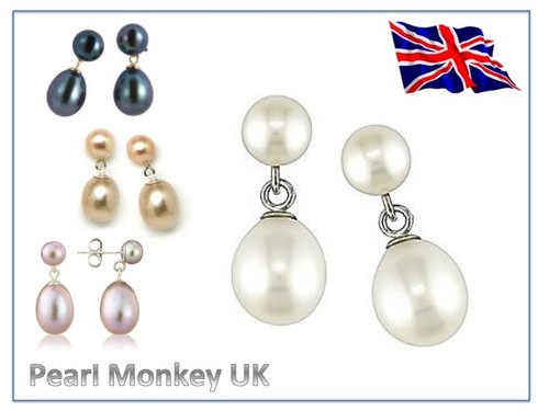Pearl stud drop - &,