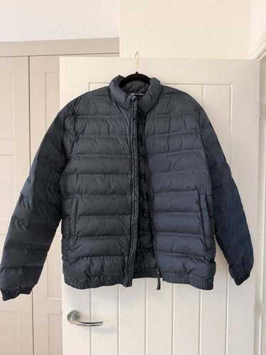 Large navy blue zara puffer - navy,