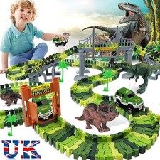 185Pcs Dinosaur Race Track Car