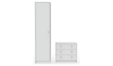 Seville 2 Piece 1 Door Wardrobe Set - White