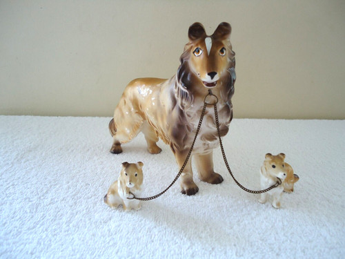 Vtg made japan collie dog - made,
