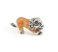 Saturno Silver and Enamel  Lion - Fully Hallmarked Sterling Silver