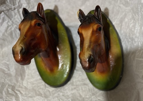 Vintage pair horses - pair, heads