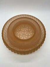 Beautuful & Rare Vintage Orange Frosted Cut Glass Two Part Posy Ring & Bowl