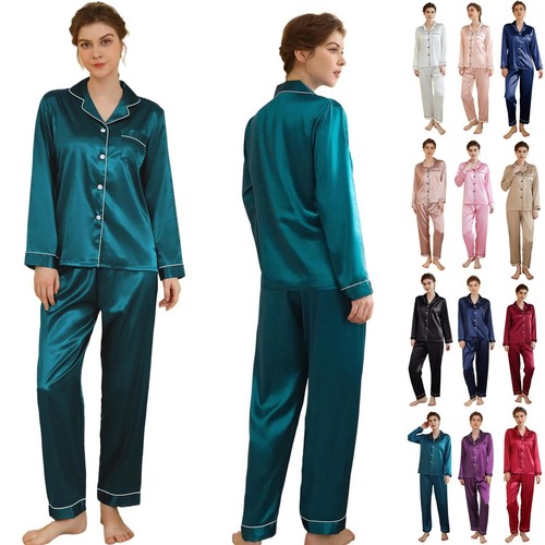 Ladies satin pyjamas pjs - satin,