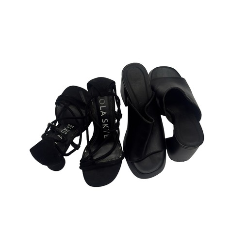 Pair black heels - pair,