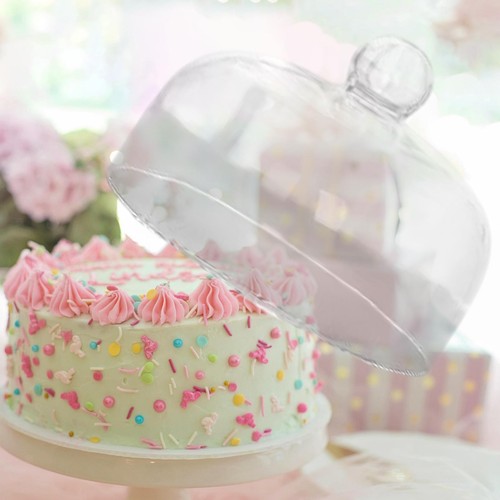 Glass cake stand - stand, cover