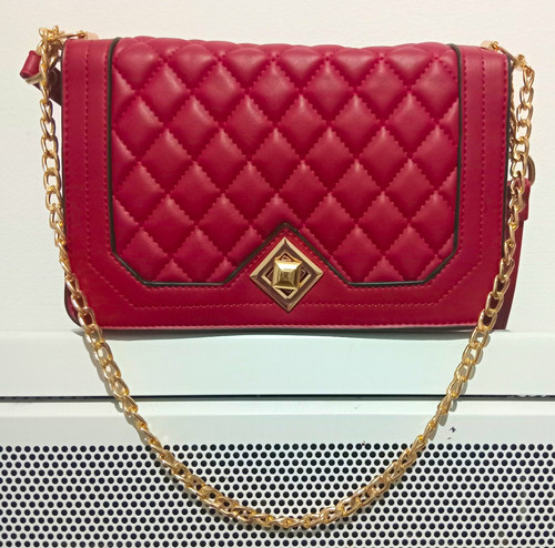 Burgundy quilted faux - burgundy,