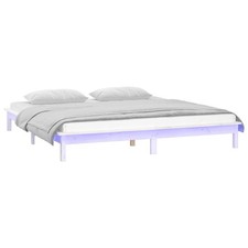 Solid Wood LED Bed Frame Home