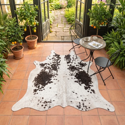 Large natural cowhide rug - cowhide,