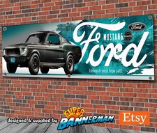 Ford Mustang 1968 Bullitt Banner for Garage, Workshop, Showroom