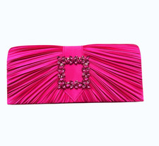 Ladies Satin Pleated Clutch