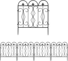 Pack of 5 Garden Border Fence Panels 60 x 61cm Metal Decorative Edging Lawn