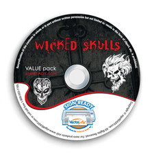 SKULLS CLIPART-VECTOR CLIP ART-VINYL CUTTER PLOTTER IMAGES & T-SHIRT GRAPHICS CD
