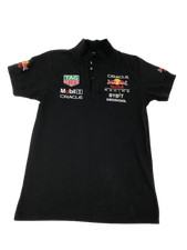 Red Bull Racing F1 Team Polo Shirt Black Size L Puma Honda Oracle Pre Owned 