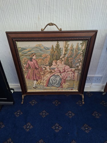 Antique tapestry fire - antique, screen