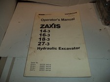 Hitachi Zaxis 14-3 16-3 18-3 Excavator Digger Operators Manual Book Instruction