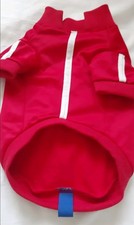Dog Track Suit Top. ENG-GRR-LAND. SIZE SMALL. Red.