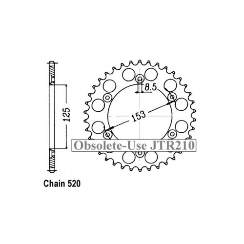 Honda 301 rear crown - jt, 301.48