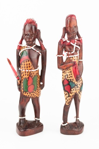 Wooden african tribal - tribal, pair