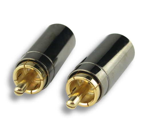 Gold plated rca phono plugs - gold,
