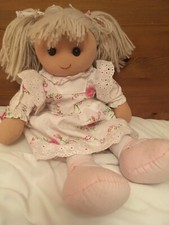 15” Traditional Powell Craft Rag Doll In Floral Dress