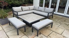 8 Seater L-Shaped Garden Furniture Set + Cushions