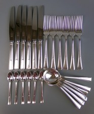 Silver Plated Cutlery Set for 6 by James Ryals. RZF2 pattern. Art Deco Vintage.