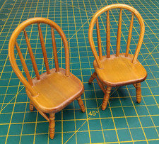 2 x Wooden 1/12 Scale Doll