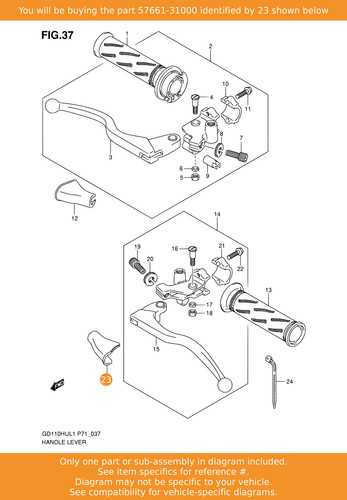 Suzuki cover clutch lever - clutch,